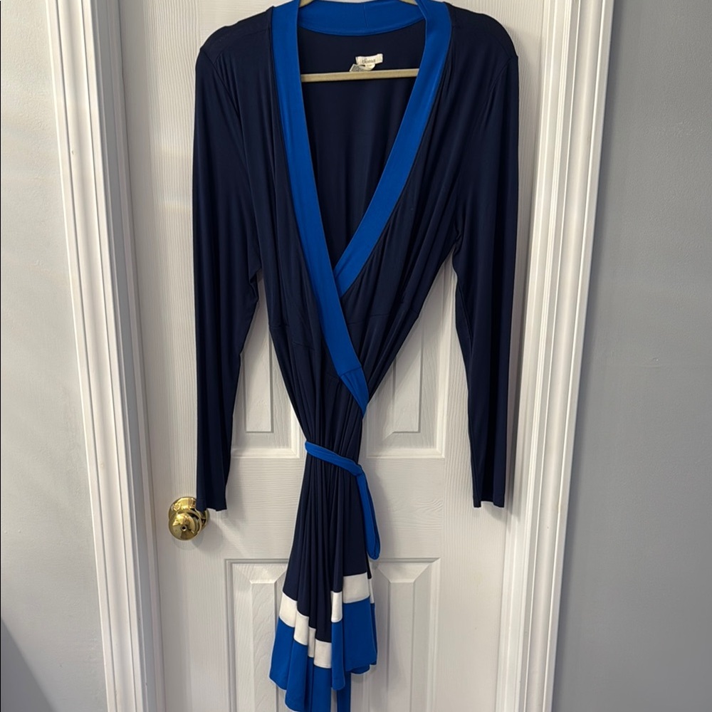 Soma Soft Jersey Chic Navy and Blue Wrap Dress